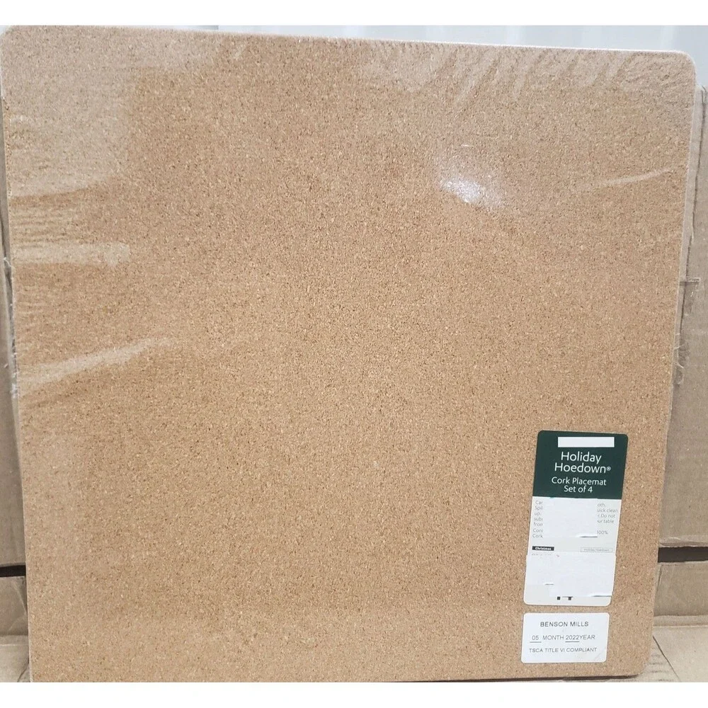 Set of 4 Hard Square Placemats with cork back (14